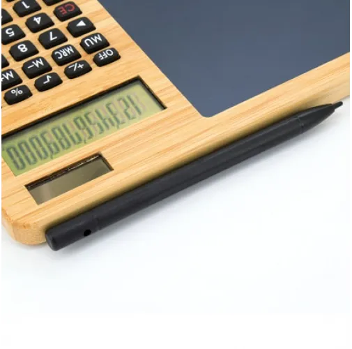 CALCULADORA BAMBU CON PIZARRA AUTOMATICA GLASGOW