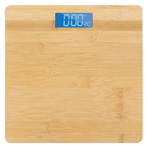 BASCULA DE BAÑO CON TEMPERATURA DE BAMBU 