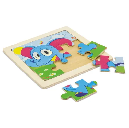 SET DE 5 PUZZLES EN MADERA NATURAL JUNIOR