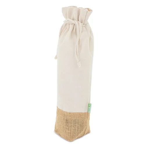 BOLSA VINO DE ALGODON Y JUTE NATURAL 