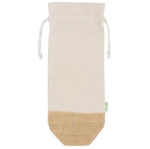BOLSA VINO DE ALGODON Y JUTE NATURAL 