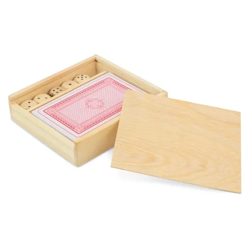 SET DE MADERA BARAJA Y DADOS