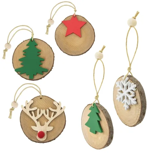 SET ADORNOS DE MADERA (5 PCS) 