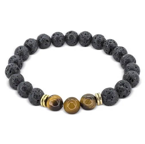 s/c PULSERA PIEDRA VOLCÁNICA ÁVALON