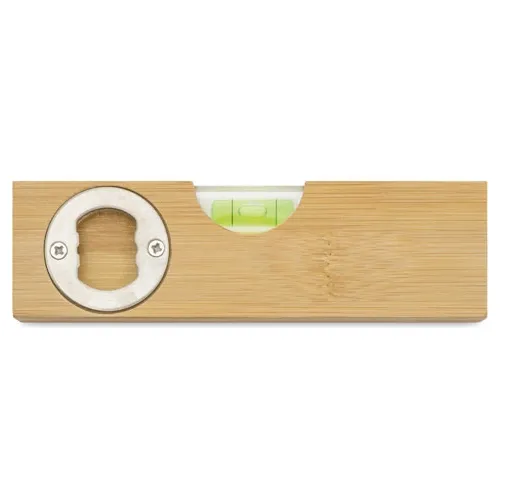 s/c REGLA NIVEL DE BURBUJA DE BAMBÚ CON ABREBOTELLAS