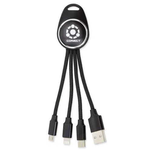 negro CARGADOR DE LUZ LED 3 EN 1 TECHNO