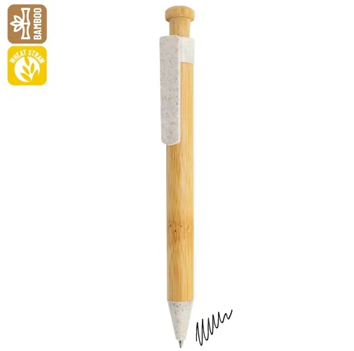 BOLIGRAFO DE BAMBÚ Y FIBRA DE TRIGO 
