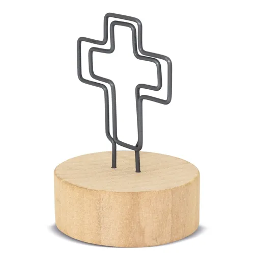 s/c MEMO CLIP CON BASE DE MADERA CRUCI