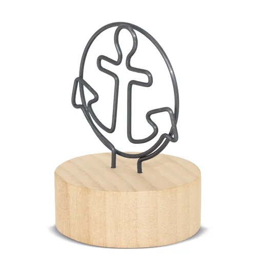 MEMO CLIP CON BASE DE MADERA ÁNCORA