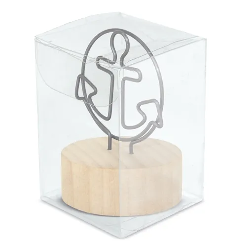 MEMO CLIP CON BASE DE MADERA ÁNCORA