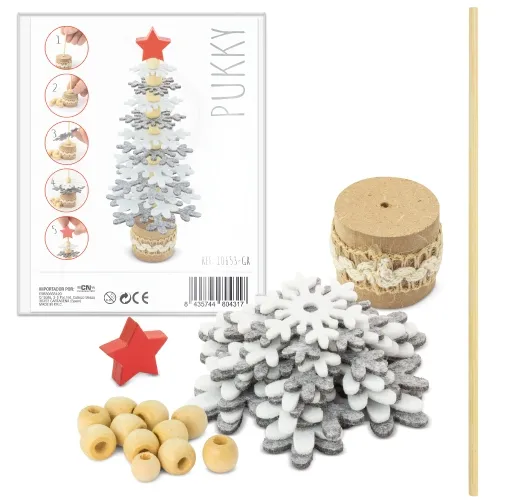 ARBOLITO DE NAVIDAD RPET Y MADERA RECICLADA PUKKY