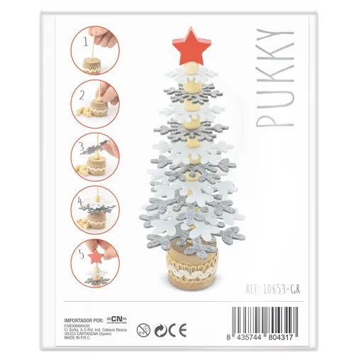 ARBOLITO DE NAVIDAD RPET Y MADERA RECICLADA PUKKY