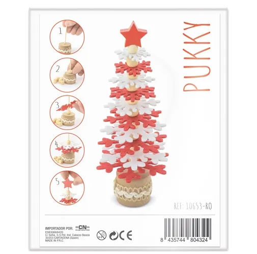 ARBOLITO DE NAVIDAD RPET Y MADERA RECICLADA PUKKY