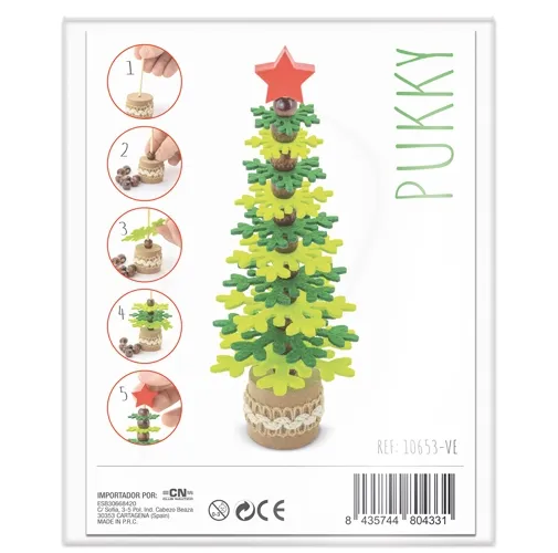 ARBOLITO DE NAVIDAD RPET Y MADERA RECICLADA PUKKY