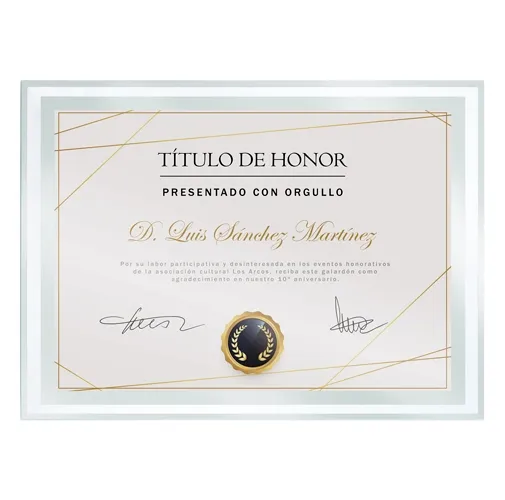 MARCO CRISTAL DIPLOMA A4 BISEL