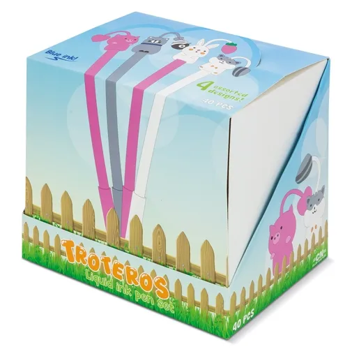 s/c SET DE BOLÍGRAFOS TINTA LÍQUIDA TROTEROS (PACK 40)