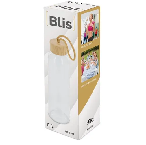 BOTELLA CRISTAL TAPON BAMBU BLIS
