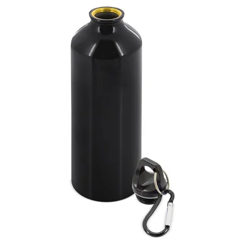 negro BOTELLA DE ALUMINIO CON MOSQUETON 800 ml. TUAREG
