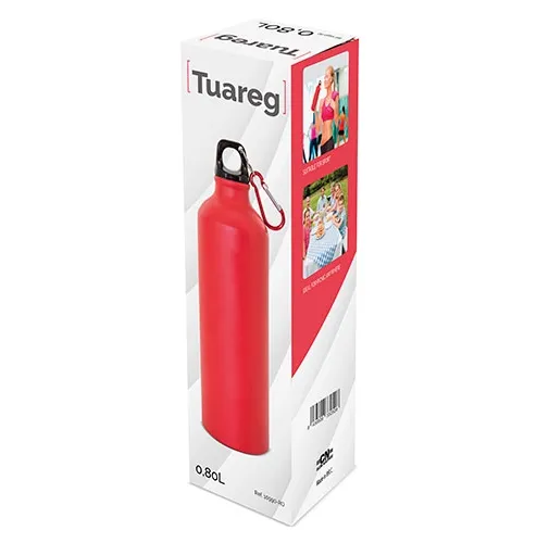 negro BOTELLA DE ALUMINIO CON MOSQUETON 800 ml. TUAREG