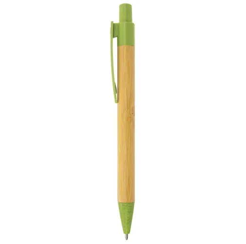 verde BOLIGRAFO DE BAMBU Y FIBRA DE TRIGO TERRY