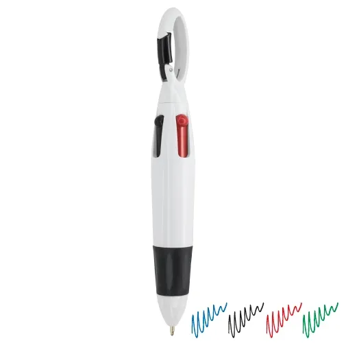 BOLIGRAFO 4 COLORES CON MOSQUETÓN KLEUR