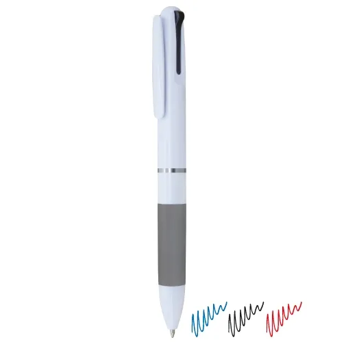 BOLIGRAFO 3 COLORES ARO METAL 