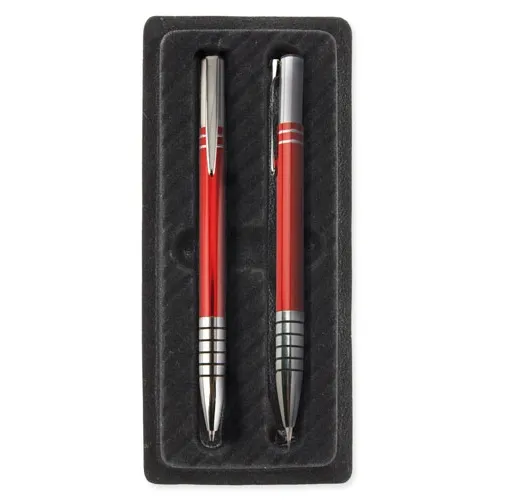 negro ESTUCHE FLOCADO 2 BOLIGRAFOS N