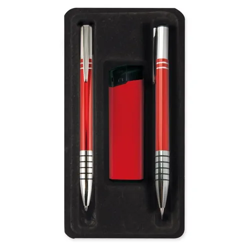 ESTUCHE BOLIGRAFO 2 PCS Y ENCENDEDOR