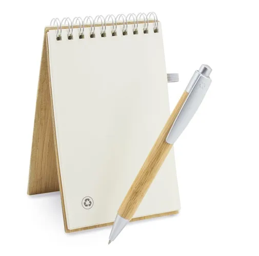 BLOC BAMBU CON BOLIGRAFO NATURE
