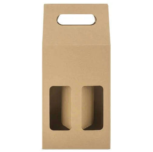 CAJA CARTON VENTANA 2 BOTELLAS TREVISO