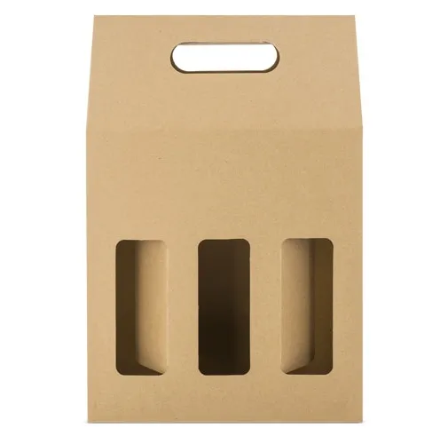 CAJA CARTON VENTANA 3 BOTELLAS TREVISO