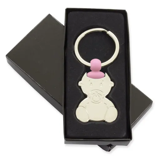 LLAVERO BEBE CHUPETE ROSA
