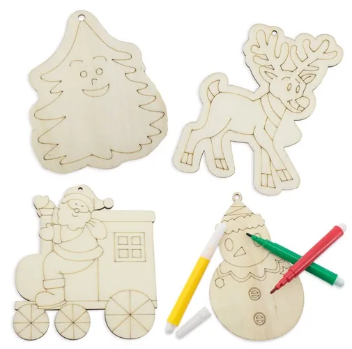 SET PIEZAS MADERA HAPPY CHRISTMAS ( 4 PCS)