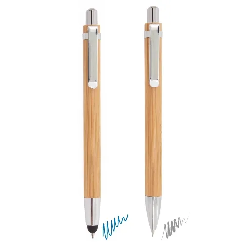SET BOLIGRAFO Y PORTAMINAS BAMBU ELASTIC