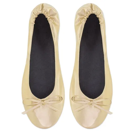 ZAPATILLA PLEGABLE ORO (12 PARES) 