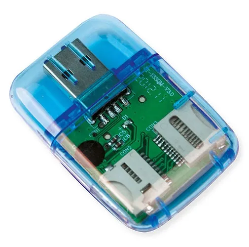 LECTOR DE TARJETAS AXER AZUL