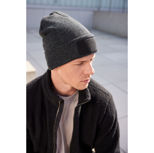 Beanie with Patch (10cm x 5cm) - Thinsulate
