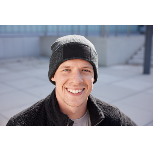 Beanie with Patch (10cm x 5cm) - Thinsulate