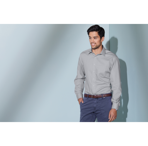 black Men's Business Shirt Long-Sleeved