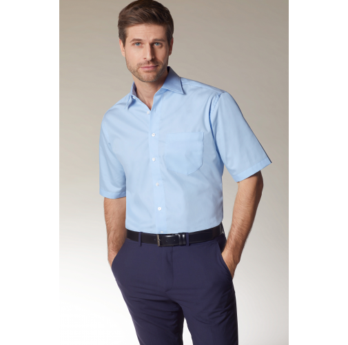 black Men's Business Shirt Short-Sleeved