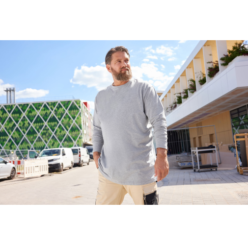 Men\'s BIO Stretch-Longsleeve Work - SOLID - OCS Blended