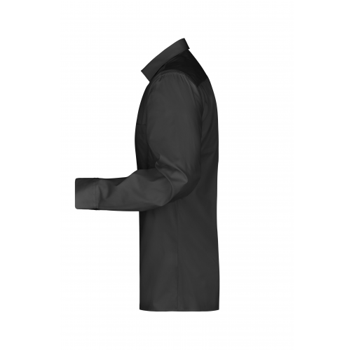 black Men's Business Shirt Long-Sleeved