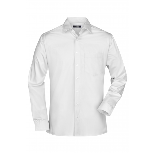 white Men's Business Shirt Long-Sleeved
