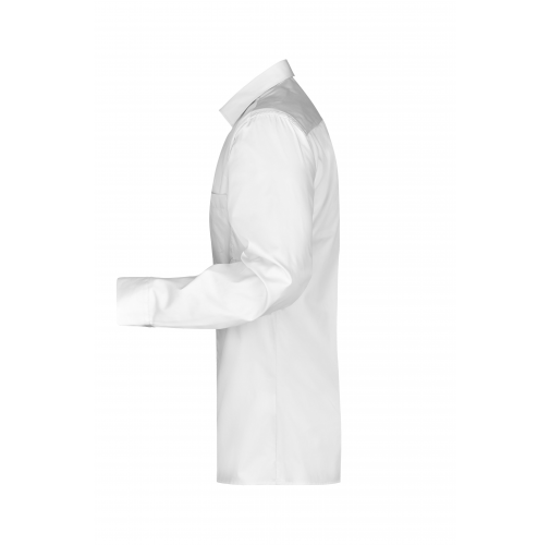 white Men's Business Shirt Long-Sleeved