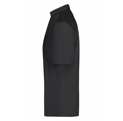 black Men's Business Shirt Short-Sleeved