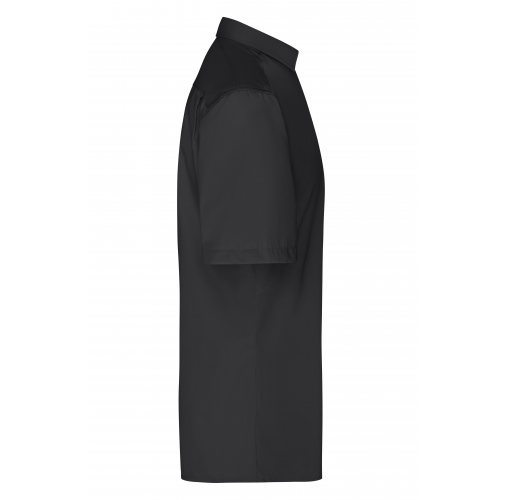black Men's Business Shirt Short-Sleeved