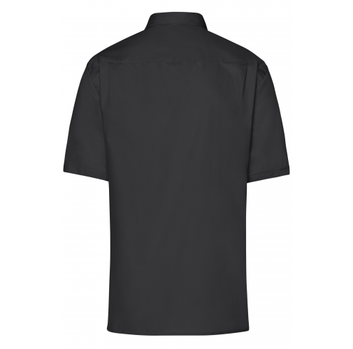 black Men's Business Shirt Short-Sleeved