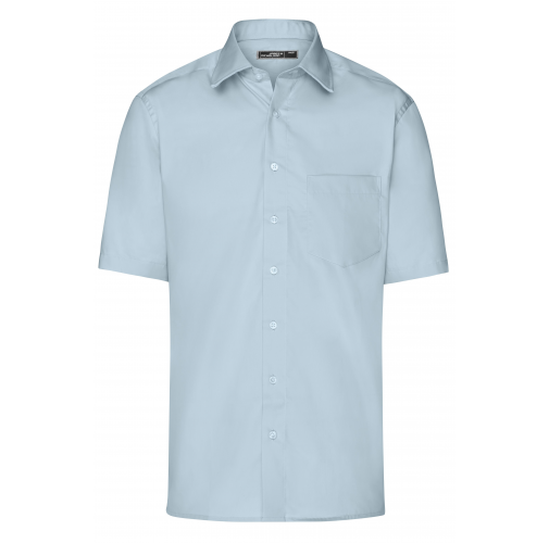 light-blue Men's Business Shirt Short-Sleeved