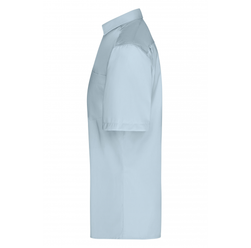 light-blue Men's Business Shirt Short-Sleeved