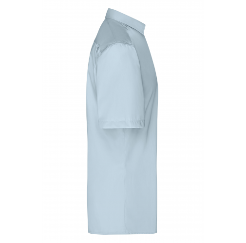 light-blue Men's Business Shirt Short-Sleeved